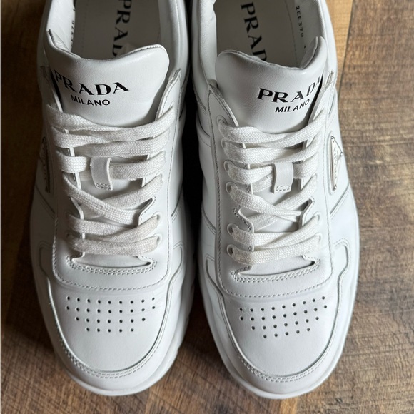 White Prada Leather Sneakers Size: 11 UK | 12 US - Picture 5 of 15